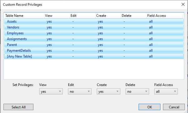 Editing & Restricting record access privileges – FileMaker